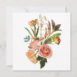 Tropiskt bouquet med orange blommor inbjudningar