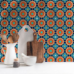 Tropiskt Breeze Moroccan Mosaic Mönster Kakelplatta<br><div class="desc">En marockansk plattor med tropiska färg för att påminna er om Medelhavsviberna på en ljus dag.</div>