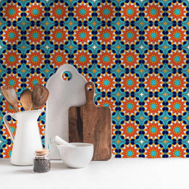 Tropiskt Breeze Moroccan Mosaic Mönster Kakelplatta (Skapare uppladdad)