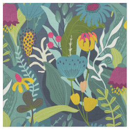 Tropiskt Bright-Blommönster Tyg