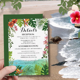 Tropiskt Bröllop Detaljerkort Vattenfärg Hibiskus Tilläggskort