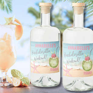 Tropiskt Bröllop Möhippa Helg Spritflaskor Etikett