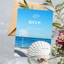 Tropiskt bröllop Ocean Beach RSVP Inbjudningar