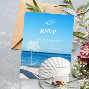 Tropiskt bröllop Ocean Beach RSVP Inbjudningar