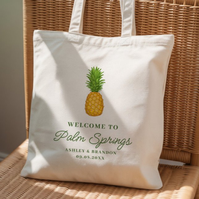 Tropiskt bröllop på Pineapple Hotel välkommen Tygkasse (Skapare uppladdad)