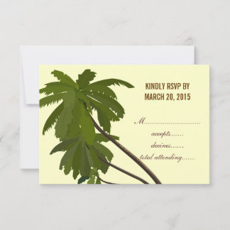 Tropiskt bröllop RSVP Palmträd OSA Kort
