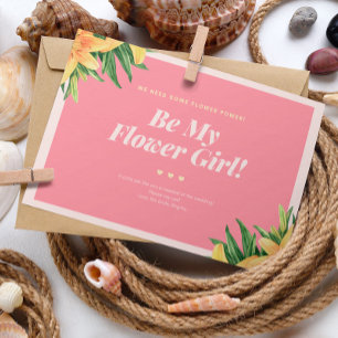 Tropiskt Bröllops Blomflicka Kort