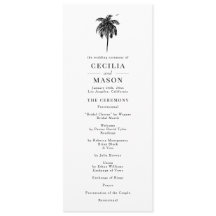 Tropiskt Bröllopsprogram Handflatan Träd