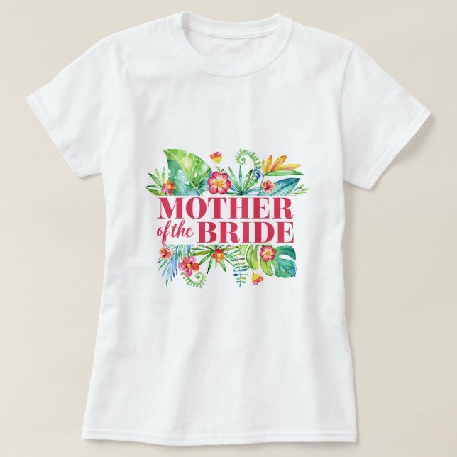 Tropiskt | Budens mamma Destination Wedding T Shirt (Design framsida)