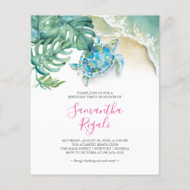 Tropiskt budgetsött 16 Födelsedagsfest inbjudan Flygblad