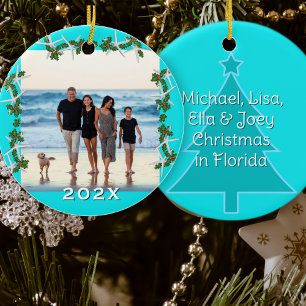 Tropiskt byte av julklapp-familj julgransprydnad keramik
