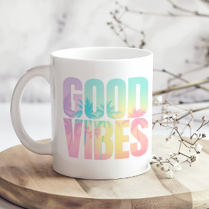 Tropiskt citat "Good Vibes" Kaffemugg