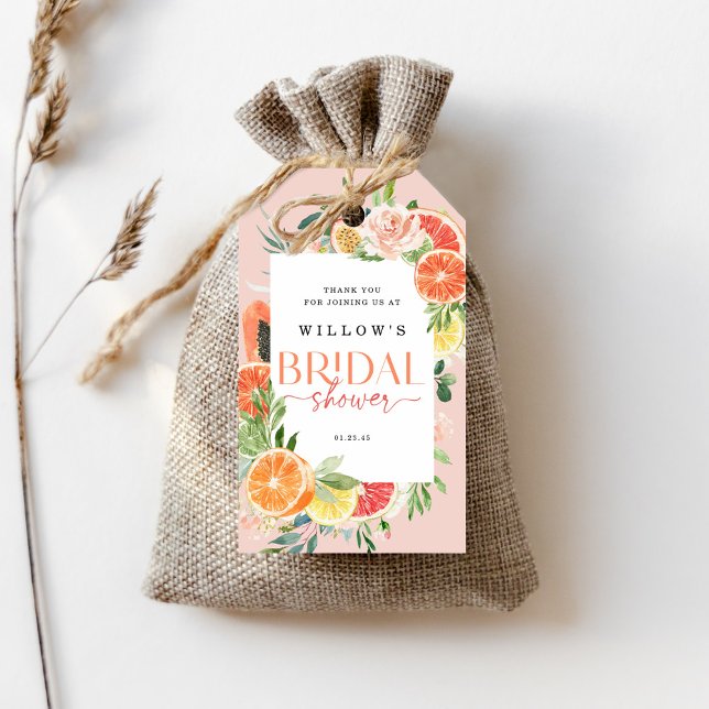 Tropiskt Citrus Möhippa Favor Tag Lemon Presentetikett (Skapare uppladdad)