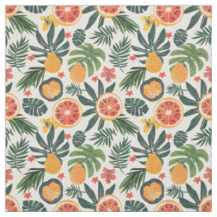 Tropiskt Citrus & Päron Mönster Tyg