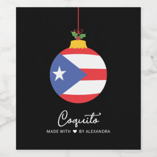 Tropiskt Coconut Coquito jul Drink Vin Lab Vinflaska Etikett