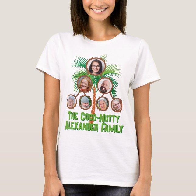 Tropiskt Coconut Handflatan Familj Träd Reunion T Shirt (Framsida)