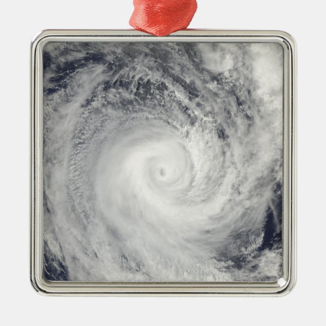 Tropiskt cyklon Oli utanför Tahitis kusten Julgransprydnad Metall (Framsidan)