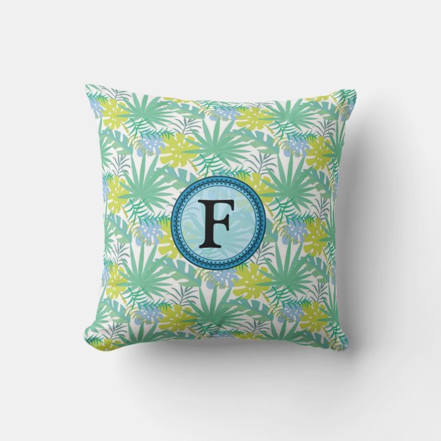 Tropiskt designmonogram Dekorativ kudde (Framsida)