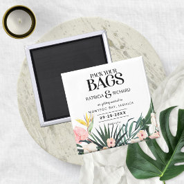 Tropiskt destinationsbröllop Spara datum Magnet