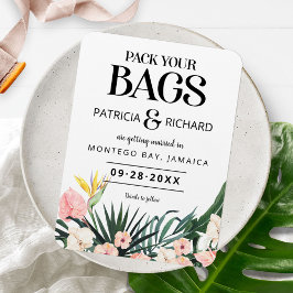 Tropiskt destinationsbröllop Spara datum Magnet