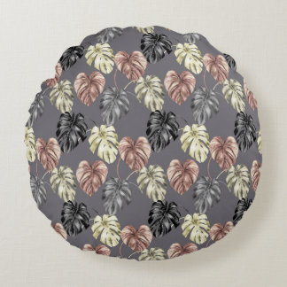 Tropiskt djurtryck & Grönska Serie Design 36  Rund Kudde