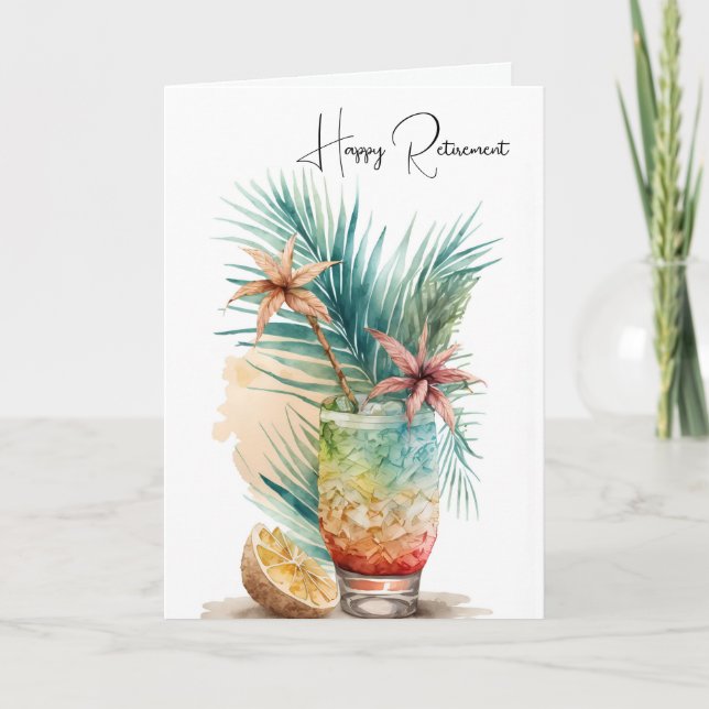 Tropiskt drickande av lycklig Pension Kort (Framsida)