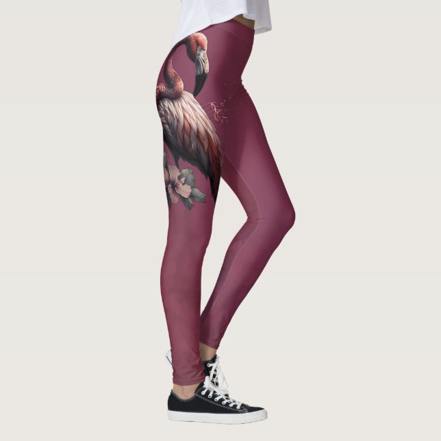 Tropiskt elegans, flamingon i skymningen. leggings (Höger)