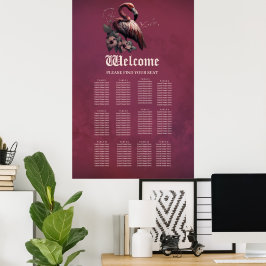 Tropiskt elegans, flamingon i skymningen. poster