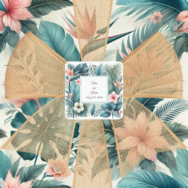 Tropiskt essens fyrkantigt klistermärke