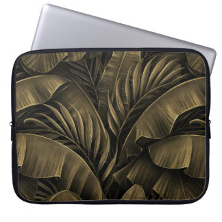 Tropiskt exotiskt: Grunge Golden Nature Laptop Fodral