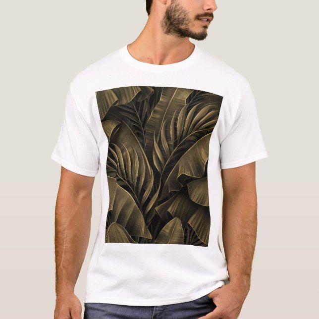 Tropiskt exotiskt: Grunge Golden Nature T Shirt (Framsida)