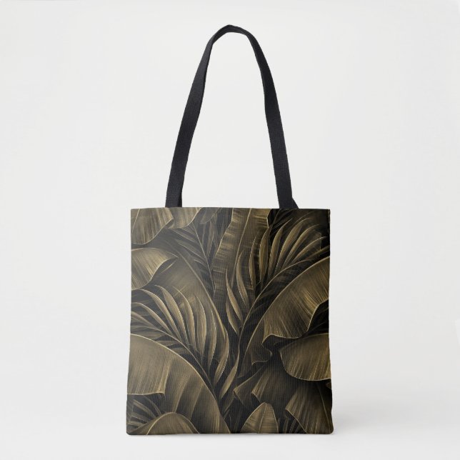 Tropiskt exotiskt: Grunge Golden Nature Tygkasse (Framsida)