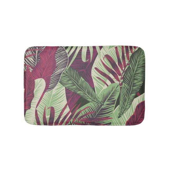 Tropiskt exotiskt: Trendig Grönt utan sömn Badrumsmatta (Framsidan)