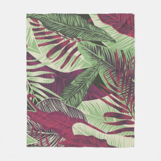 Tropiskt exotiskt: Trendig Grönt utan sömn Fleecefilt