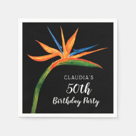 Tropiskt fåglar i den botaniska Födelsedagsfesten Pappersservett