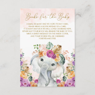 Tropiskt fall Blommigt Elephant Hämta Bok till Bab Tilläggskort