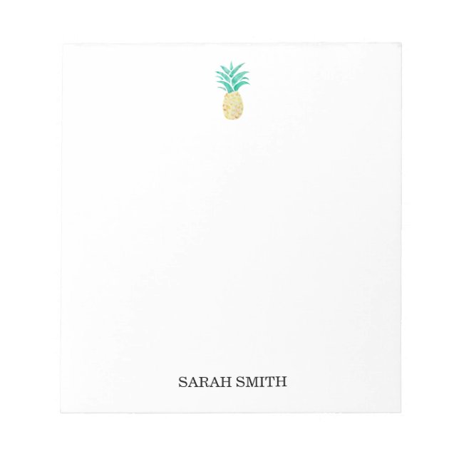 Tropiskt färgad anpassningsbar Ananas Anteckningsblock (Framsida)