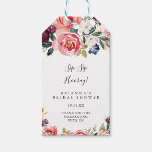 Tropiskt färgad sip-hooray-Möhippa Presentetikett