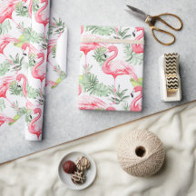 Tropiskt färgämne Flamingo och Löv Mönster