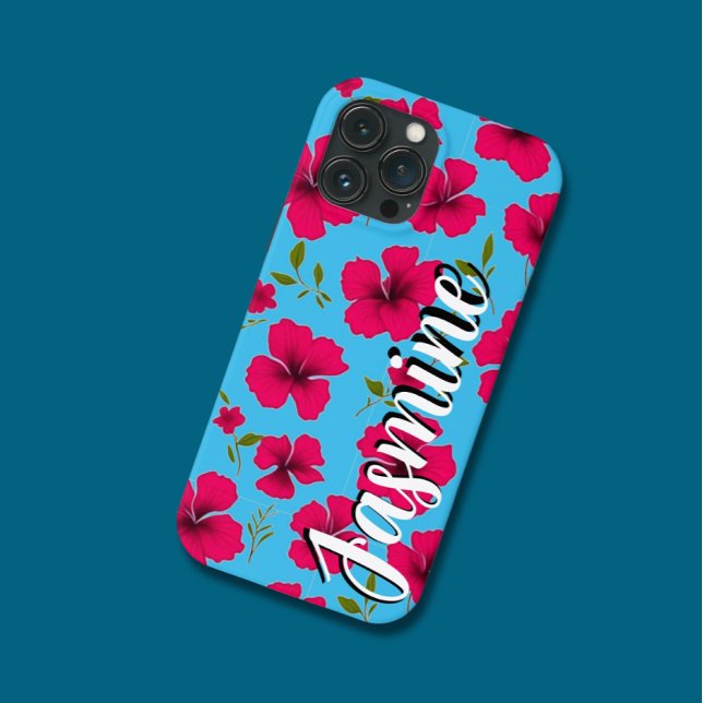 Tropiskt fet fetstil med eget namn - telefonväska (Tropical  print name phone  case)