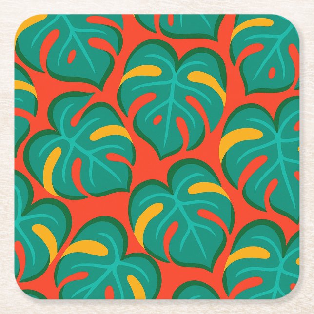 Tropiskt Fiesta-mönster Underlägg Papper Kvadrat (Framsidan)