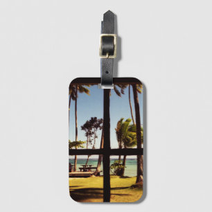 Tropiskt Fiji Beach Scene-Affärskort Kortplats Bagagebricka