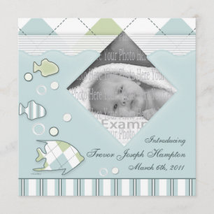 Tropiskt Fish Baby Annoucement Boy Meddelande