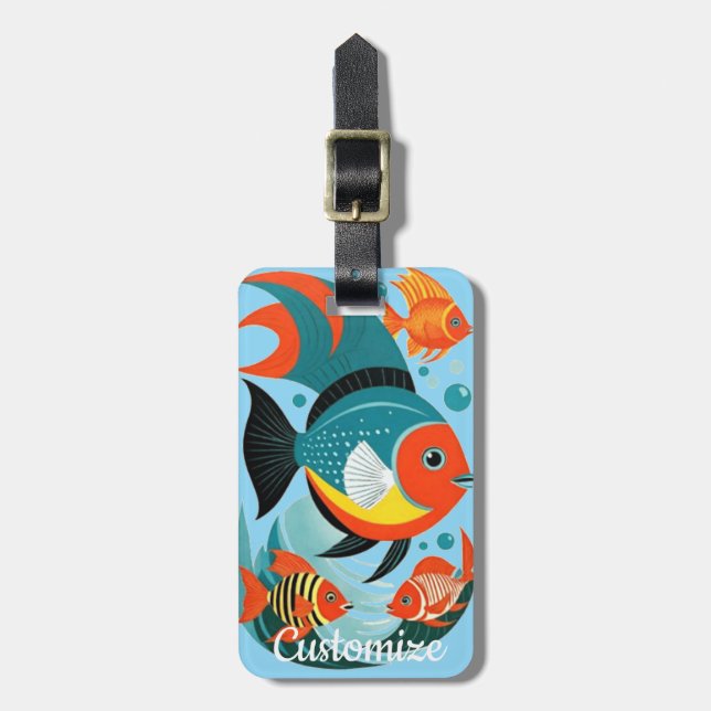 Tropiskt fisksortiment Thunder_Cove Bagagebricka (Vertikal Framsida)