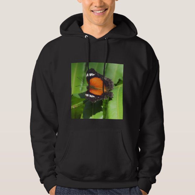 Tropiskt fjäril Hooded Sweatshirt (Framsida)