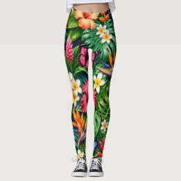 Tropiskt Fjärilsmönster Leggings