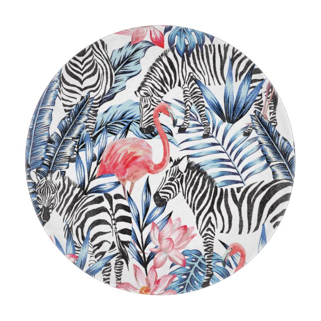 Tropiskt flair: Flamingo Zebra Paradise (Framsidan)