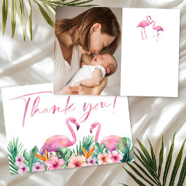 Tropiskt Flamingo Baby Shower Photo Tackto You Car Tack Kort