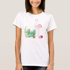 Tropiskt Flamingo Beach Top T Shirt