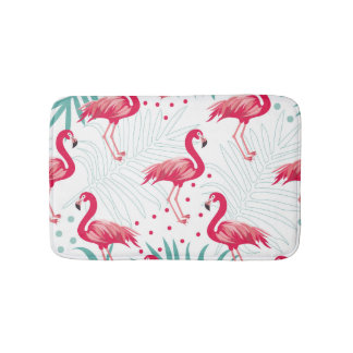 Tropiskt flamingo och löv, sommaren mönster. badrumsmatta